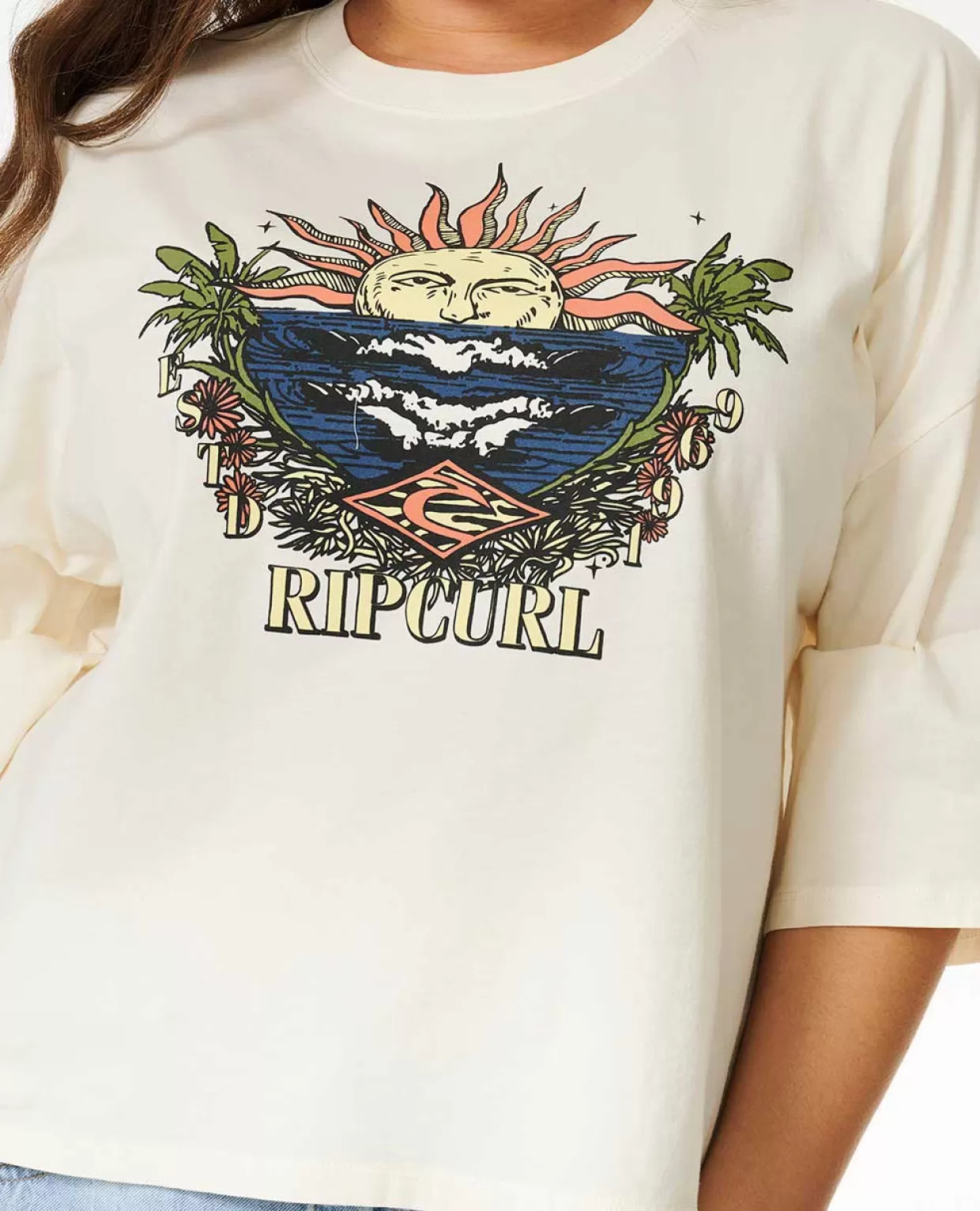 Fashion Shore Break Heritage Crop Short Sleeve Tee Women Tees & Tanks
