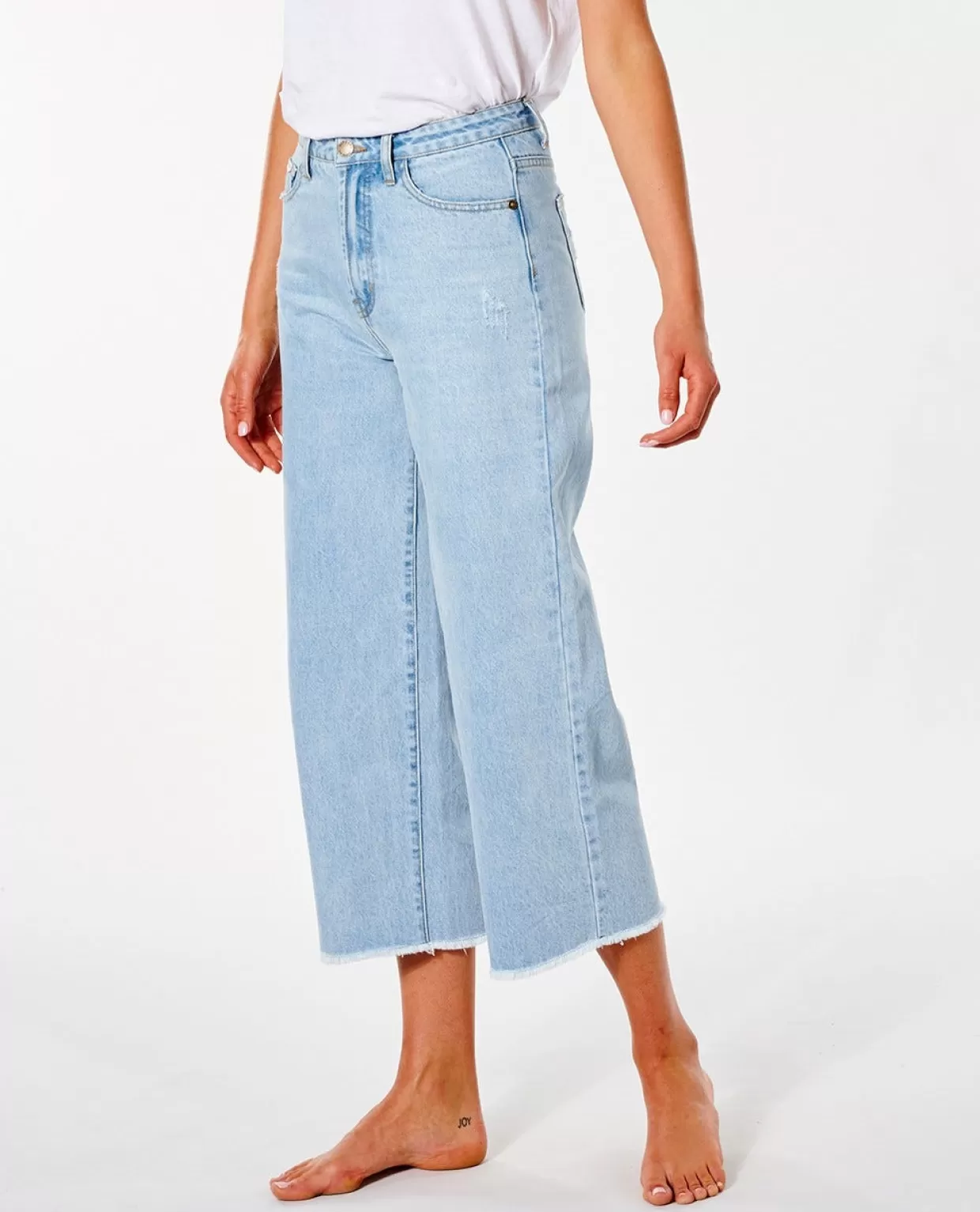 Sale Sparrows Crop Wide Leg Denim Women Pants